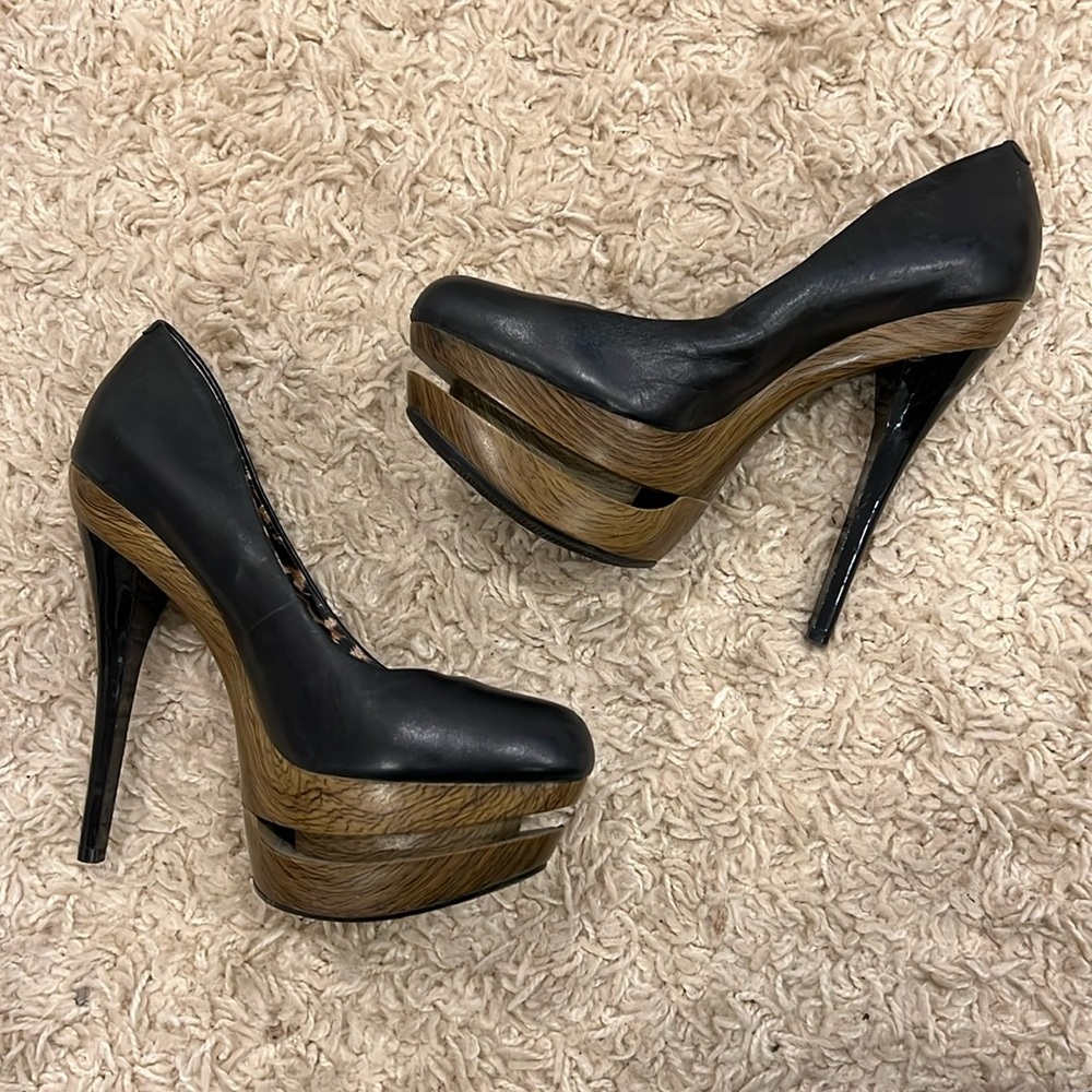 Jessica Simpson wooden high heels